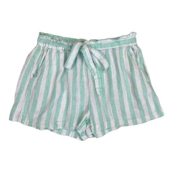 Stoney Clover Lane x Target Paperbag Shorts Mint Green White Striped Women Med - Picture 3 of 11